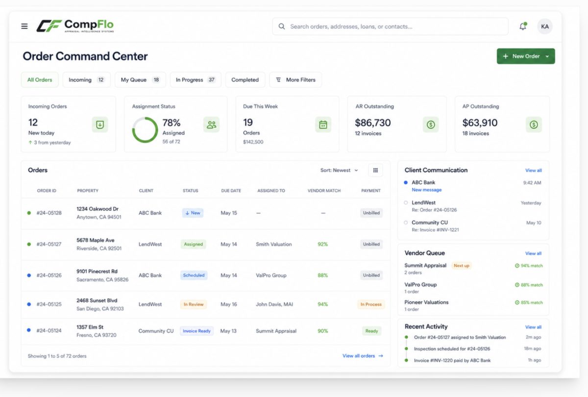 CompFlo Order Command Center